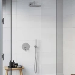 Steinberg Sensual Rain Pushtronic Set 1 Rund, 2 Verbraucher, Mit Regenbrause Ø 30 Cm Superflach