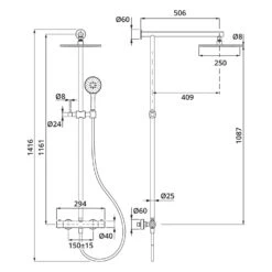 Herzbach LIVING SPA Duschsäule Mit Regenbrause 25 Cm Rund, Mit Handbrause -Megabad Verkäufe herzbach brauseprogramm duschsaeulen living spa mit 13964947