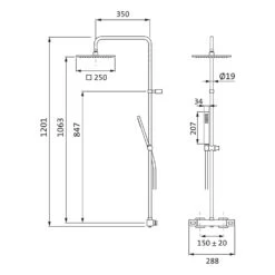 Herzbach LIVING SPA Duschsäule Mit Regenbrause 25 Cm Soft, Mit Stabhandbrause -Megabad Verkäufe herzbach brauseprogramm duschsaeulen living spa mit 13964951