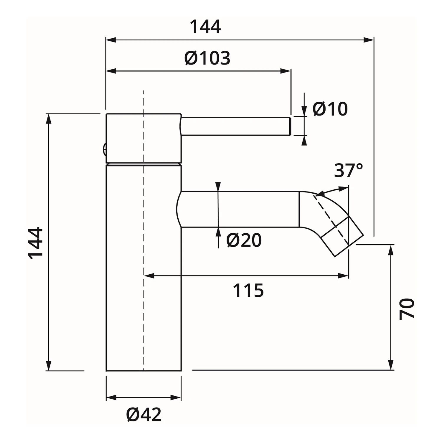 Herzbach DEEP IX Waschtischmischer S-Size 11,5 Cm Ohne Ablaufgarnitur 5 Herzbach DEEP IX Waschtischmischer S-Size 11,5 Cm Ohne Ablaufgarnitur – Bild 3