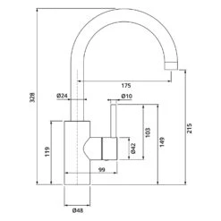 Herzbach DEEP BLACK Waschtischmischer L-Size Griff Seitlich Ohne Ablaufgarnitur -Megabad Verkäufe herzbach deep waschtisch black waschtischmischer size 13942175