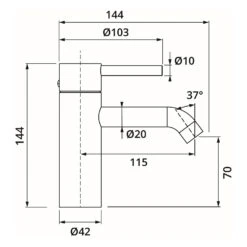 Herzbach DEEP BLACK Waschtischmischer S-Size 11,5 Cm Ohne Ablaufgarnitur -Megabad Verkäufe herzbach deep waschtisch black waschtischmischer size 13942223