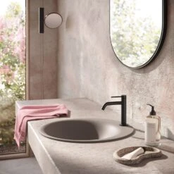 Herzbach DEEP BLACK Waschtischmischer Slim S-Size Mit PUSH-Ablaufventil -Megabad Verkäufe herzbach deep waschtisch black waschtischmischer slim 13942460