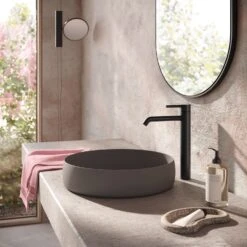 Herzbach DEEP BLACK Waschtischmischer XL-Size 17 Cm Mit PUSH-Ablaufventil -Megabad Verkäufe herzbach deep waschtisch black waschtischmischer xl 13942453