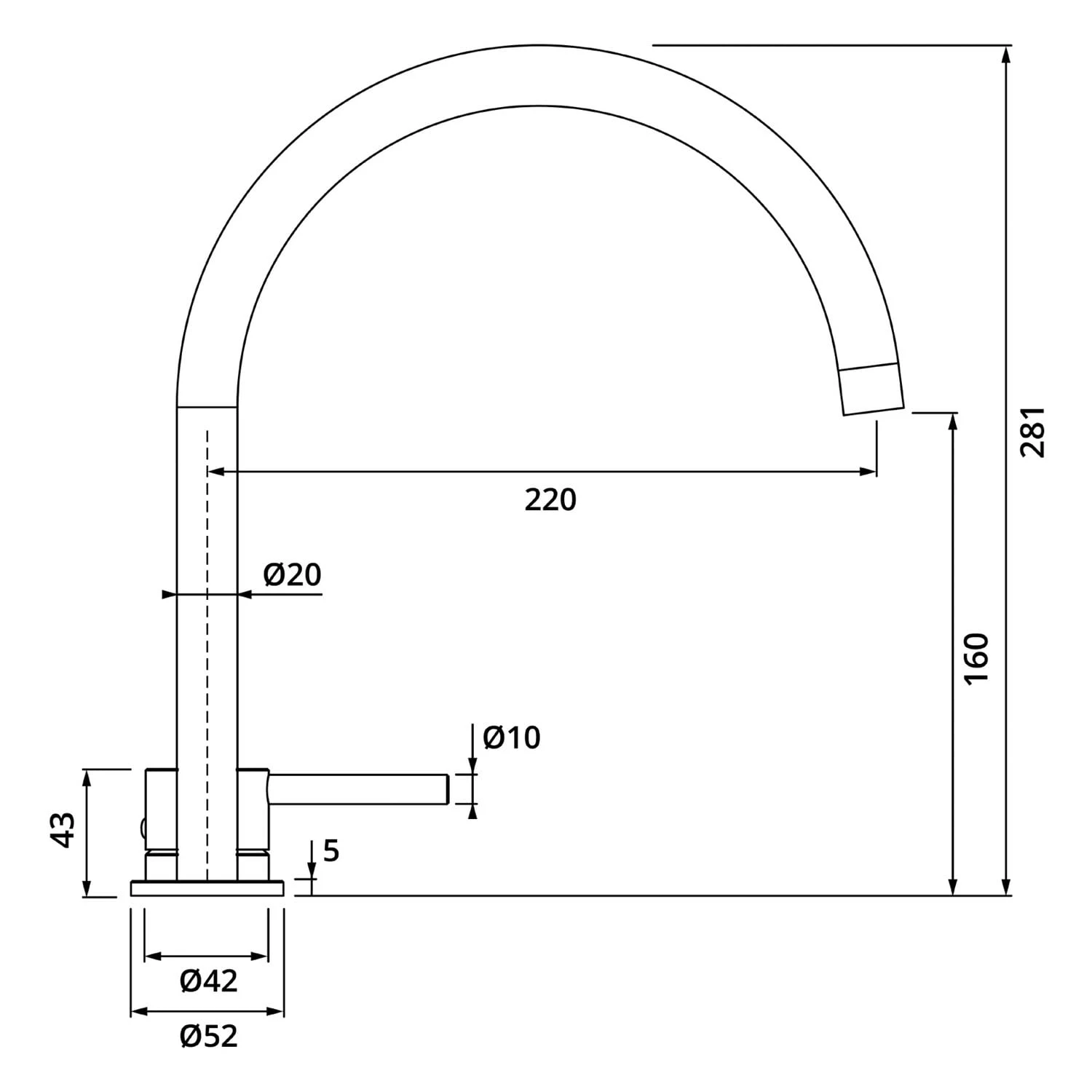 Herzbach DEEP BLACK Zweiloch-Armatur 22 Cm Ohne Ablaufgarnitur 5 Herzbach DEEP BLACK Zweiloch-Armatur 22 Cm Ohne Ablaufgarnitur – Bild 3