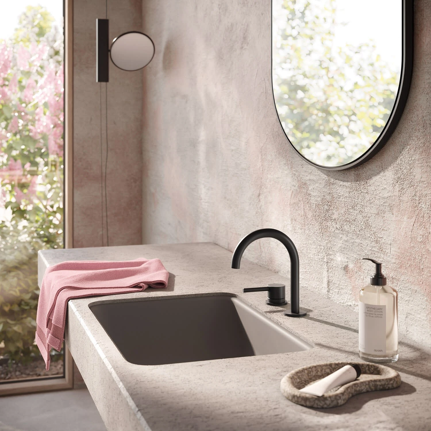 Herzbach DEEP BLACK Zweiloch-Armatur 14 Cm Mit PUSH-Ablaufventil 4 Herzbach DEEP BLACK Zweiloch-Armatur 14 Cm Mit PUSH-Ablaufventil – Bild 2