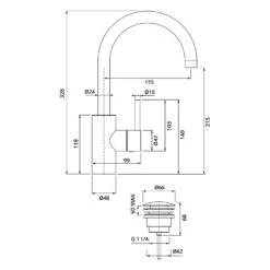 Herzbach DEEP Waschtischmischer L-Size Griff Seitlich Mit PUSH-Ablaufventil -Megabad Verkäufe herzbach deep waschtisch waschtischmischer l size 13942169
