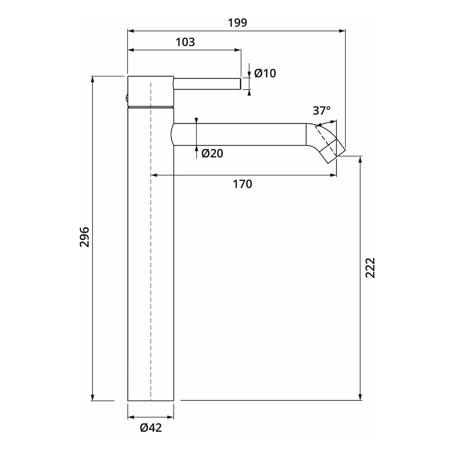 Herzbach DEEP Waschtischmischer XL-Size 17 Cm Ohne Ablaufgarnitur 5 Herzbach DEEP Waschtischmischer XL-Size 17 Cm Ohne Ablaufgarnitur – Bild 3