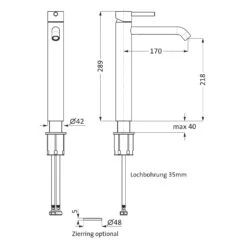 Herzbach DEEP WHITE Waschtisch-Einlochbatterie XL-Size Mit Erhöhtem Schaft, Ohne Ablaufgarnitur, Ausladung 17 Cm -Megabad Verkäufe herzbach deep white waschtisch einlochbatterie size 9086837