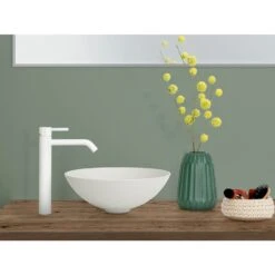 Herzbach DEEP WHITE Waschtisch-Einlochbatterie XL-Size Mit Erhöhtem Schaft, Ohne Ablaufgarnitur, Ausladung 17 Cm -Megabad Verkäufe herzbach deep white waschtisch einlochbatterie size 9087308