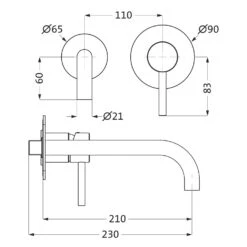 Herzbach DEEP WHITE Waschtisch-Unterputzbatterie Farbset, Ausladung 21 Cm -Megabad Verkäufe herzbach deep white waschtisch unterputzbatterie auslauf 9086858