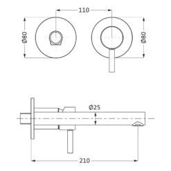 Herzbach DESIGN IX PVD BRASS STEEL Waschtisch-Wandbatterie Unterputz Farbset 21 Cm -Megabad Verkäufe herzbach design ix pvd waschtisch unterputzbatterie 6977906