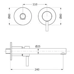 Herzbach DESIGN IX PVD BRASS STEEL Waschtisch-Wandbatterie Unterputz Farbset 24 Cm -Megabad Verkäufe herzbach design ix pvd waschtisch unterputzbatterie 6977924