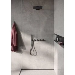 Herzbach MODUL7 BLACK Duschsystem P-TF2 Mit PUSH Thermostat Und Regenbrause TWIN FLOW -Megabad Verkäufe herzbach modul7 duschsysteme black p tf2 13149794