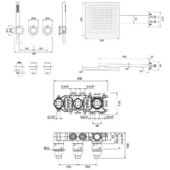 Herzbach MODUL7 BLACK Duschsystem T-TF2 Mit Thermostat Und Regenbrause TWIN FLOW -Megabad Verkäufe herzbach modul7 duschsysteme black tf2 mit 13150215
