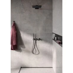 Herzbach MODUL7 BLACK Duschsystem T-TF2 Mit Thermostat Und Regenbrause TWIN FLOW -Megabad Verkäufe herzbach modul7 duschsysteme black tf2 mit 13152675