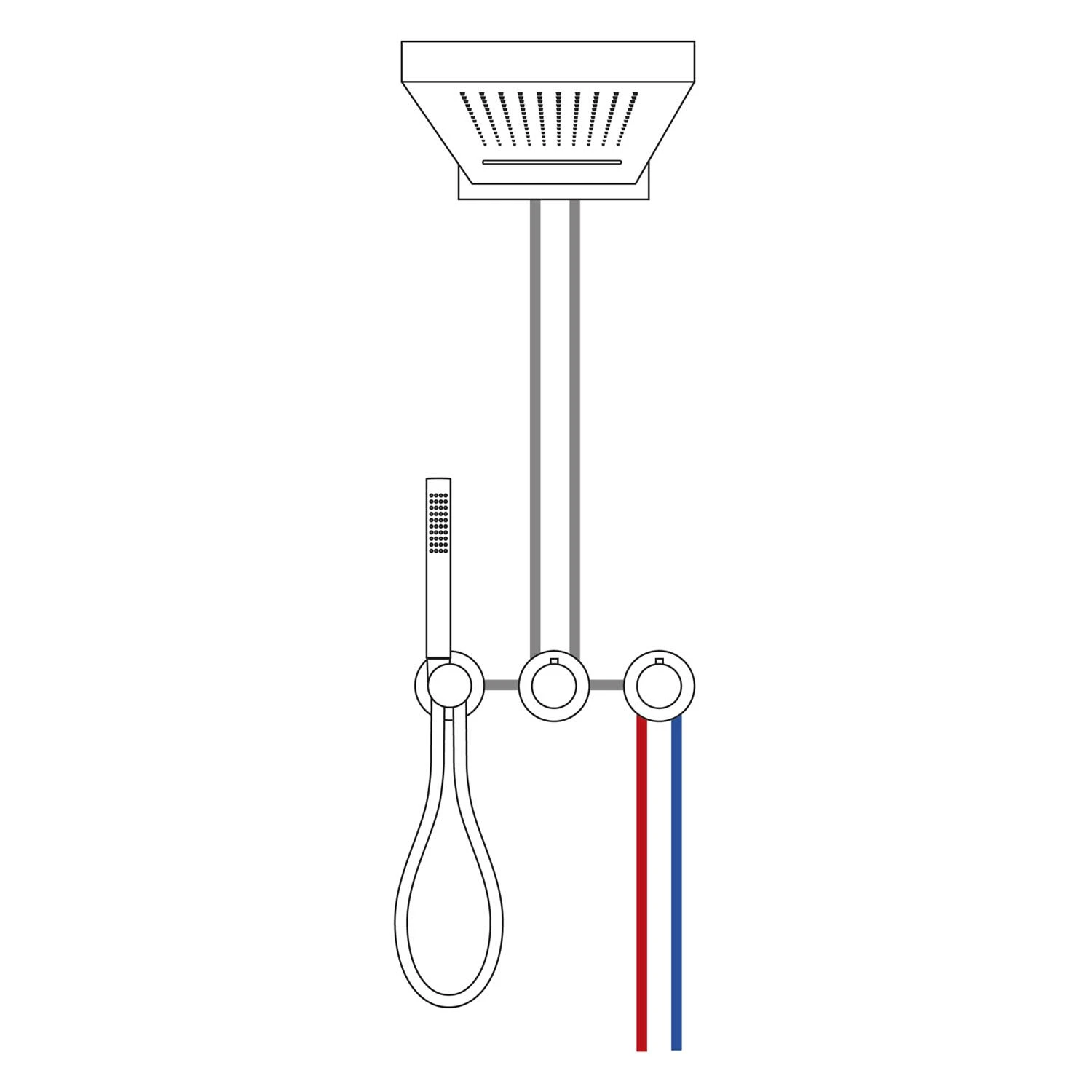 Herzbach MODUL7 Duschsystem T-MU2 Mit Thermostat Und Regenbrause Eckig 4 Herzbach MODUL7 Duschsystem T-MU2 Mit Thermostat Und Regenbrause Eckig – Bild 2