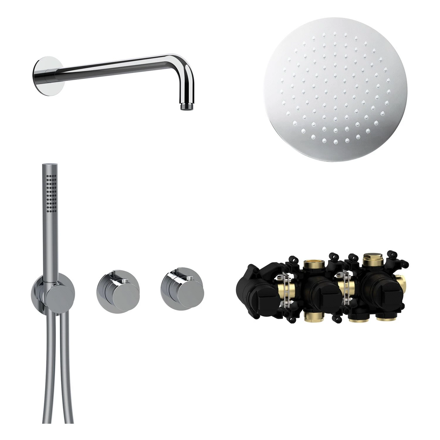 Herzbach MODUL7 Duschsystem T-RB250 Mit Thermostat Und Kopfbrause Rund 3 Herzbach MODUL7 Duschsystem T-RB250 Mit Thermostat Und Kopfbrause Rund