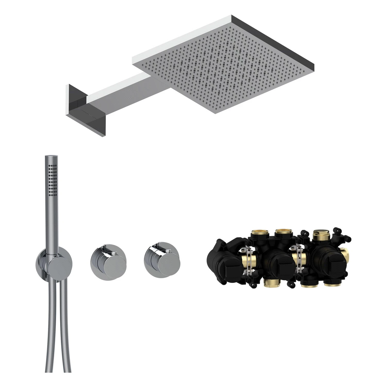 Herzbach MODUL7 Duschsystem T-TF2 Mit Thermostat Und Regenbrause TWIN FLOW 3 Herzbach MODUL7 Duschsystem T-TF2 Mit Thermostat Und Regenbrause TWIN FLOW