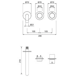 Herzbach MODUL7 IX PUSH Waschtisch-Thermostat Farbset Ausladung 21 Cm -Megabad Verkäufe herzbach modul7 waschtisch ix push thermostat 13149862