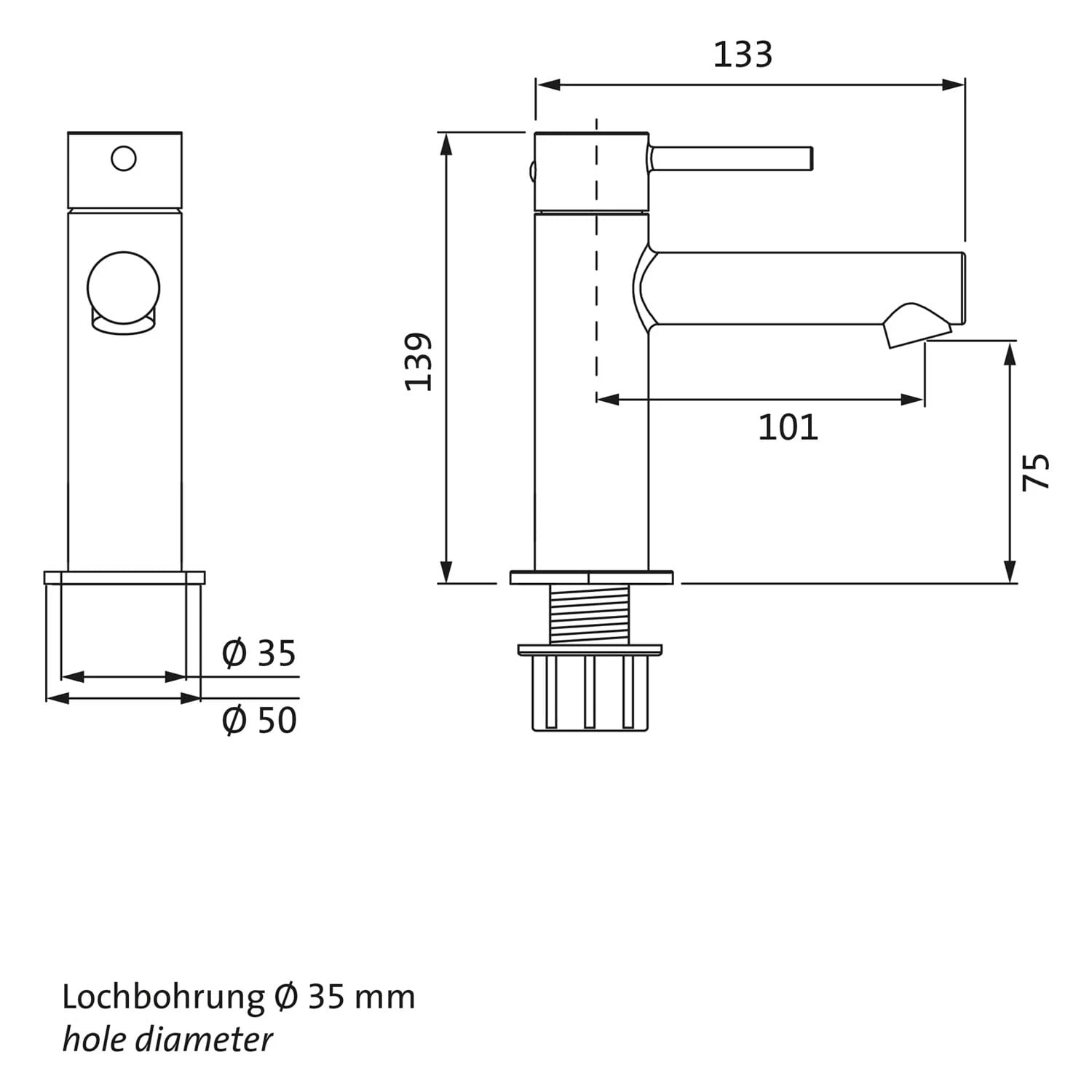 Herzbach SIRO BLACK Kaltwasser-Waschtisch-Standventil 4 Herzbach SIRO BLACK Kaltwasser-Waschtisch-Standventil – Bild 2