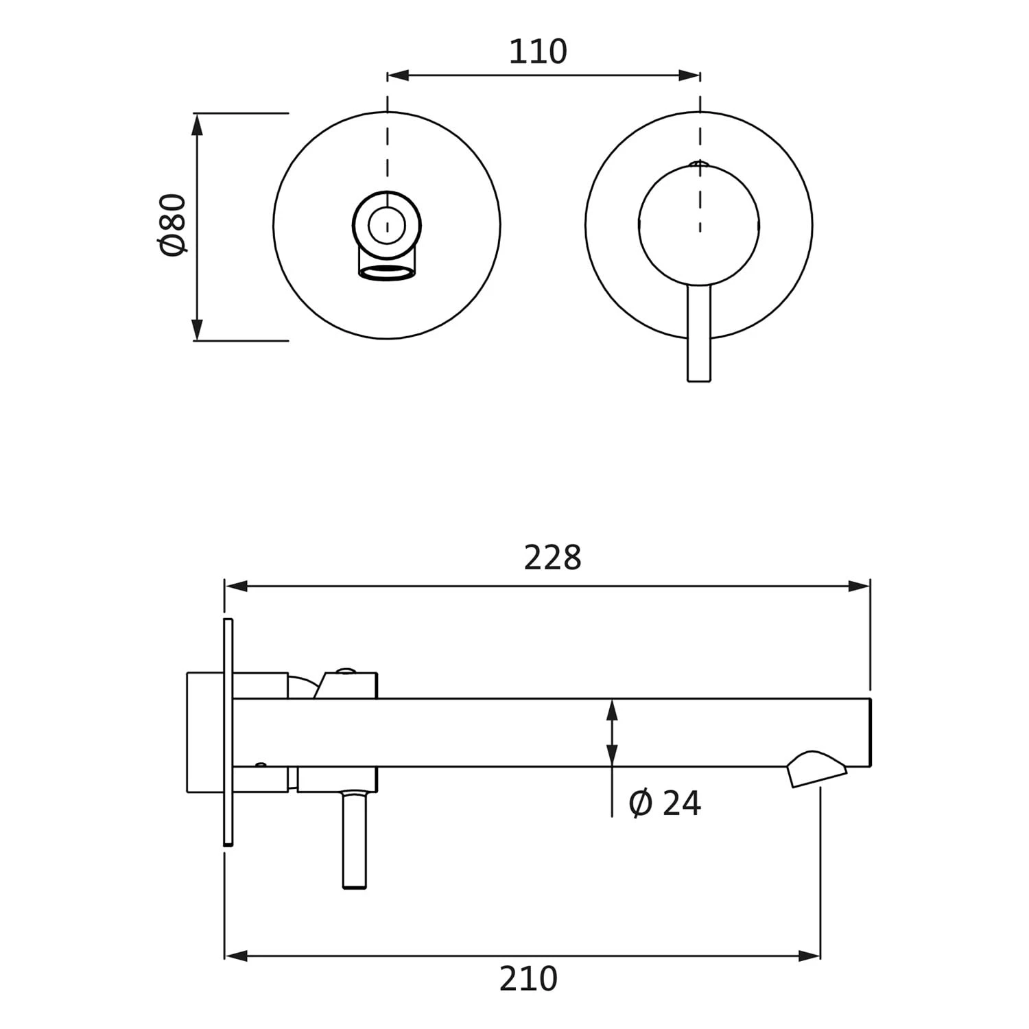 Herzbach SIRO GREY Waschtisch-Unterputzbatterie, Auslauf 21 Cm 5 Herzbach SIRO GREY Waschtisch-Unterputzbatterie, Auslauf 21 Cm – Bild 3
