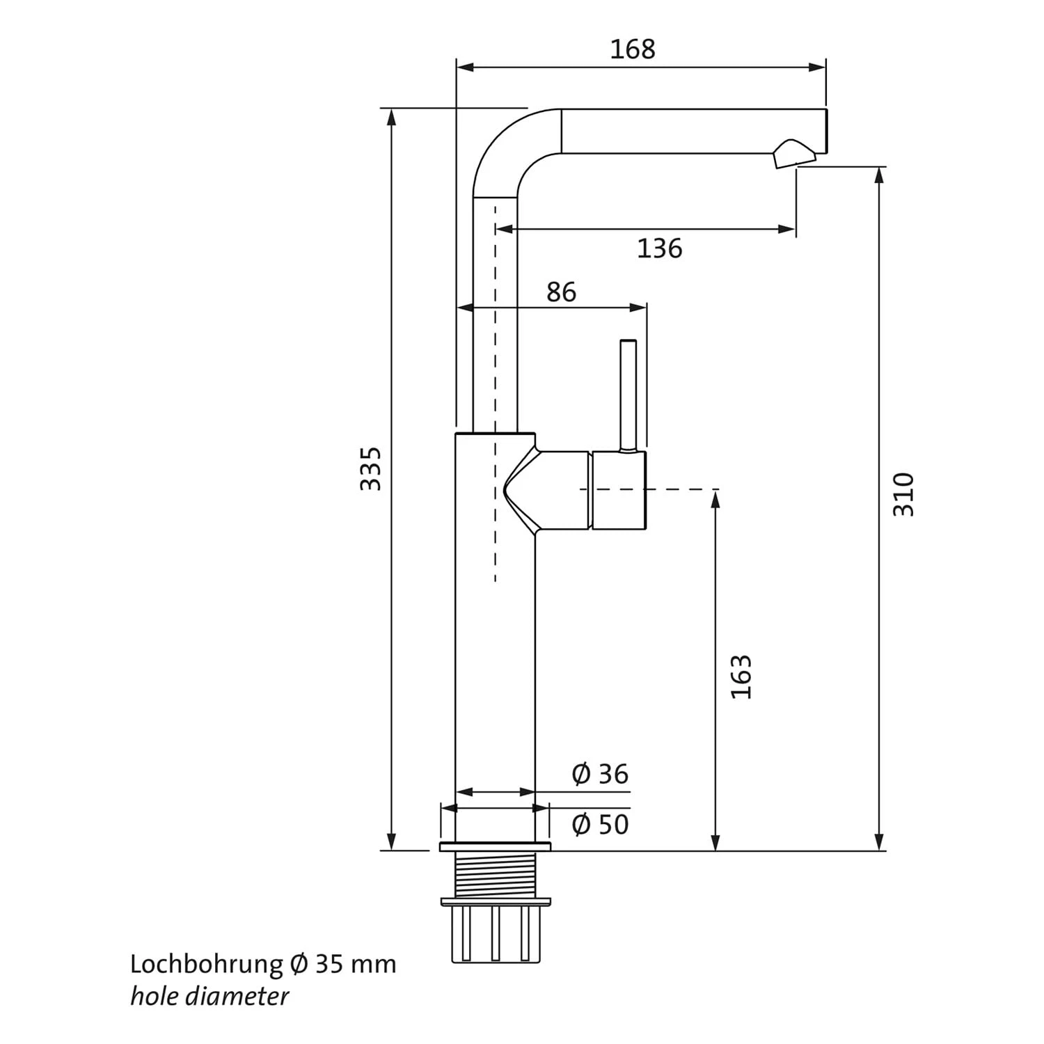 Herzbach SIRO Waschtisch-Einlochbatterie XL-Size 5 Herzbach SIRO Waschtisch-Einlochbatterie XL-Size – Bild 3