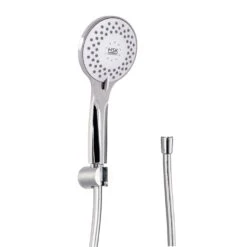 HSK Design-Handbrause Rund, Mit 3 Strahlarten, Inkl. Brauseschlauch Und Halterung