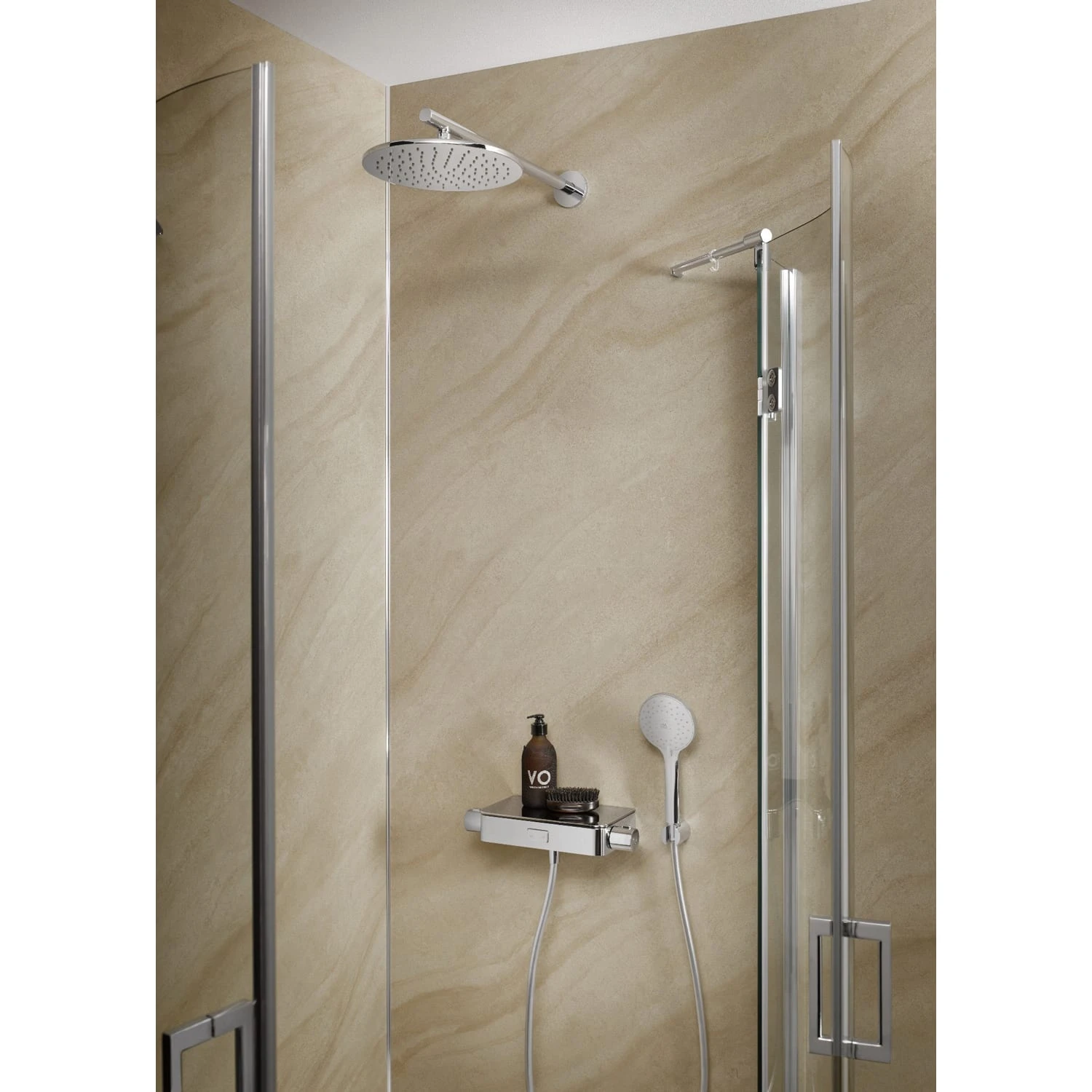 HSK Design-Handbrause Rund, Mit 3 Strahlarten, Inkl. Brauseschlauch Und Halterung 7 HSK Design-Handbrause Rund, Mit 3 Strahlarten, Inkl. Brauseschlauch Und Halterung – Bild 5