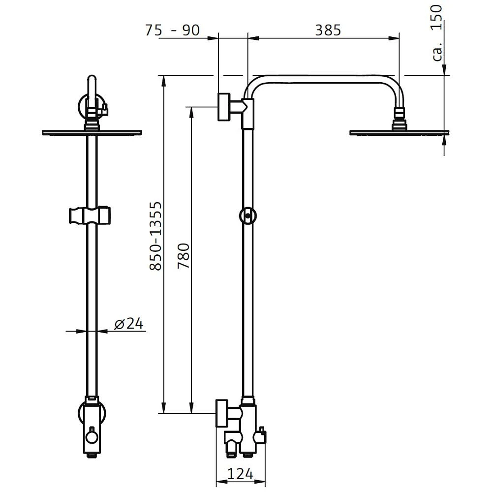 HSK Shower-Set Modell RS 200 Universal, Kopfbrause Flach, Rund 25 Cm 9 HSK Shower-Set Modell RS 200 Universal, Kopfbrause Flach, Rund 25 Cm – Bild 7