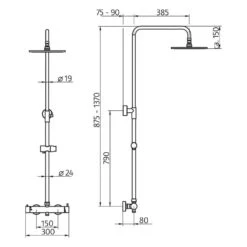 HSK Shower-Set Modell RS 200 Mix, Kopfbrause Flach, Rund 25 Cm -Megabad Verkäufe hsk spiegelschraenke duschpaneele shower set modell 2947681