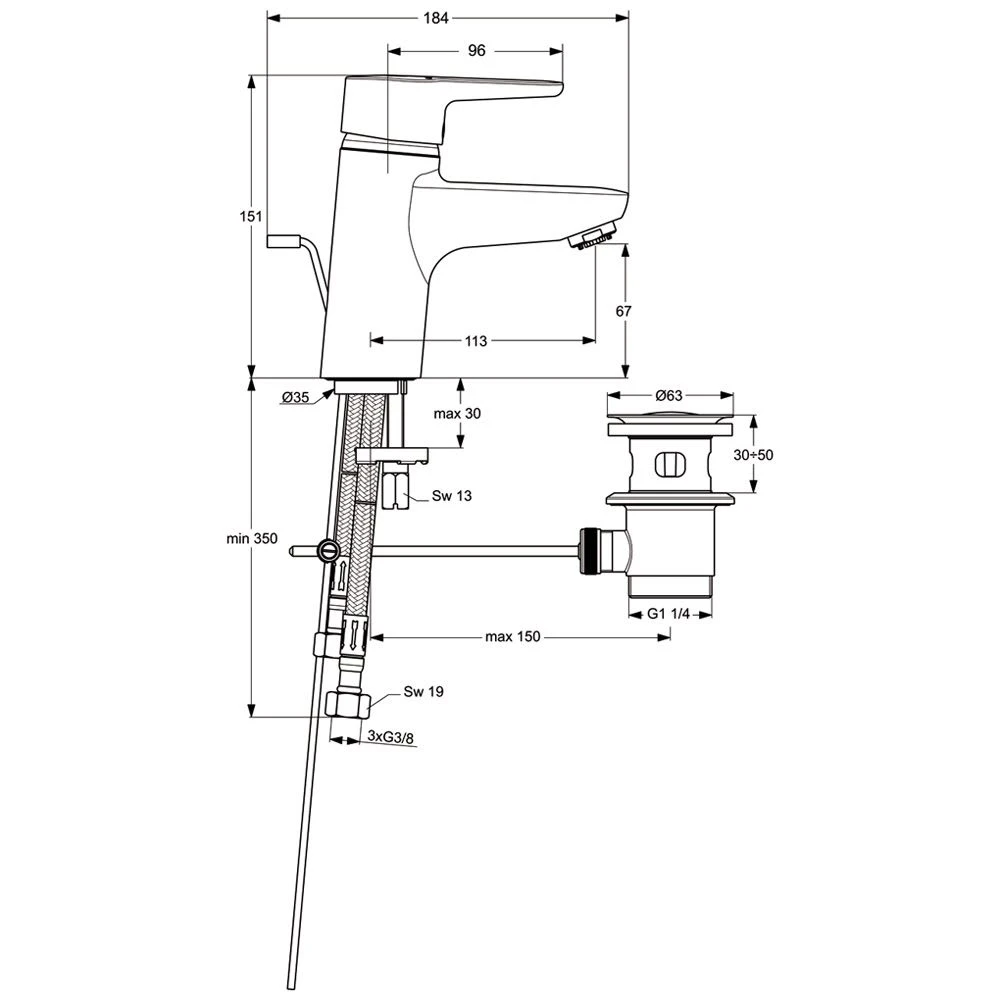 Ideal Standard Connect Blue Waschtischarmatur, Niederdruck 5 Ideal Standard Connect Blue Waschtischarmatur, Niederdruck – Bild 3