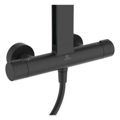 Ideal Standard Alu+ Duschsystem Mit Ceratherm Brausethermostat, 2 Ablagen, 2-Funktions-Handbrause Und 2-Funktions-Kopfbrause -Megabad Verkäufe ideal standard badarmaturen alu duschsysteme mit 12311053