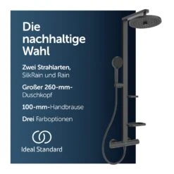 Ideal Standard Alu+ Duschsystem Mit Ceratherm Brausethermostat, 2 Ablagen, 2-Funktions-Handbrause Und 2-Funktions-Kopfbrause -Megabad Verkäufe ideal standard badarmaturen alu duschsysteme mit 13955617