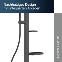 Ideal Standard Alu+ Duschsystem Mit Ceraflow Brausearmatur, 2 Ablagen, 2-Funktions-Handbrause Und 2-Funktions-Kopfbrause -Megabad Verkäufe ideal standard badarmaturen alu duschsysteme mit 13955772