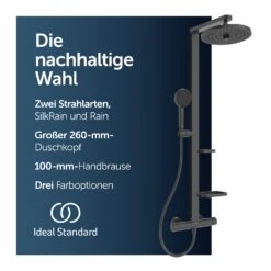 Ideal Standard Alu+ Duschsystem Mit Ceraflow Brausearmatur, 2 Ablagen, 2-Funktions-Handbrause Und 2-Funktions-Kopfbrause -Megabad Verkäufe ideal standard badarmaturen alu duschsysteme mit 13955773
