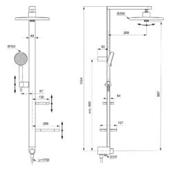 Ideal Standard Alu+ Duschsystem Ohne Armatur, Mit 2 Ablagen, 2-Funktions-Handbrause Und 2-Funktions-Kopfbrause -Megabad Verkäufe ideal standard badarmaturen alu duschsysteme ohne 12311121