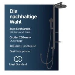 Ideal Standard Alu+ Duschsystem Ohne Armatur, Mit 2 Ablagen, 2-Funktions-Handbrause Und 2-Funktions-Kopfbrause -Megabad Verkäufe ideal standard badarmaturen alu duschsysteme ohne 13955637