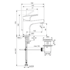 Ideal Standard Cerabase Waschtischarmatur H80 Mit Metall-Ablaufgarnitur Ausladung 10,6 Cm -Megabad Verkäufe ideal standard badarmaturen cerabase waschtischarmatur h80 12499985