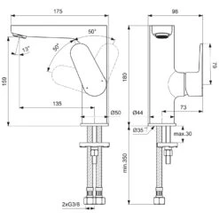 Ideal Standard Cerafine O Waschtischarmatur Ohne Ablaufgarnitur -Megabad Verkäufe ideal standard badarmaturen cerafine o waschtisch 5420072