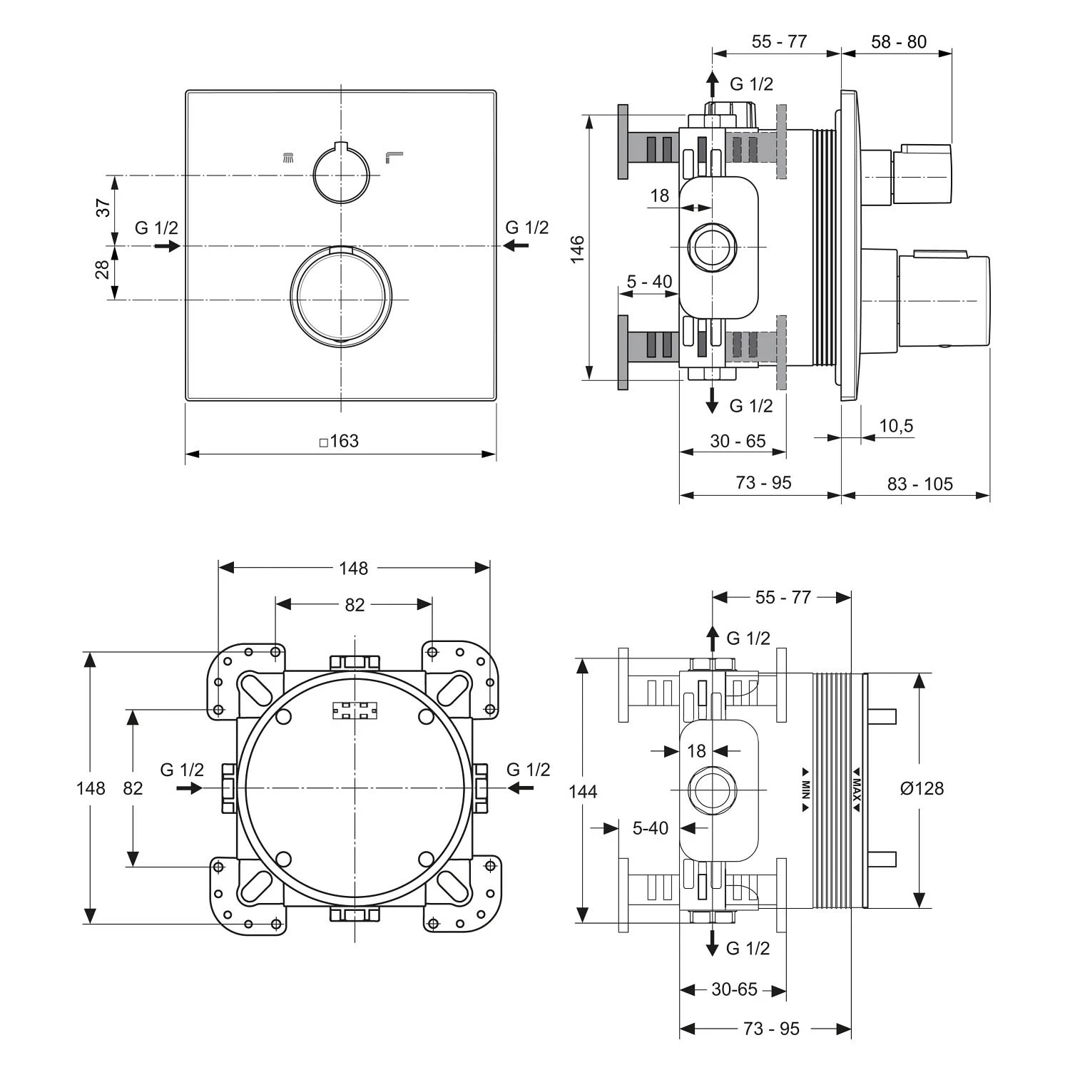 Ideal Standard Ceratherm C100 Armaturen-Paket 7 Ideal Standard Ceratherm C100 Armaturen-Paket – Bild 5