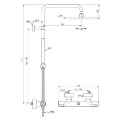 Ideal Standard Ceratherm T25 M Duschsystem, Kopfbrause Eckig, Wassersparend -Megabad Verkäufe ideal standard badarmaturen ceratherm dusche t25 13967129