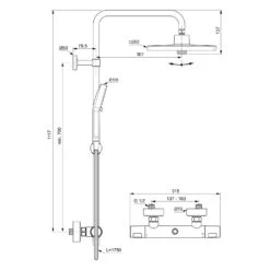 Ideal Standard Ceratherm T25+ Duschsystem, Kopfbrause Eckig, Wassersparend -Megabad Verkäufe ideal standard badarmaturen ceratherm dusche t25 13967147
