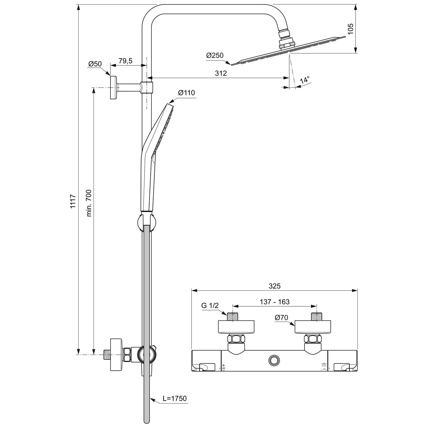 Ideal Standard CeraTherm T50 AP Duschsystem 7 Ideal Standard CeraTherm T50 AP Duschsystem – Bild 5