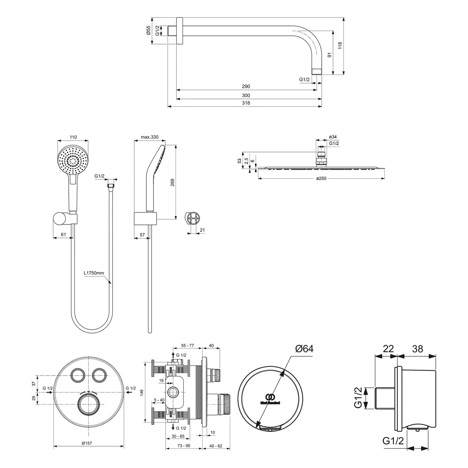 Ideal Standard Ceratherm Navigo Armaturen-Paket 04 4 Ideal Standard Ceratherm Navigo Armaturen-Paket 04 – Bild 2