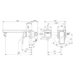Ideal Standard Extra Wand-Waschtischarmatur, Unterputz, Ausladung 21 Cm -Megabad Verkäufe ideal standard badarmaturen extra waschtisch wand 12560636
