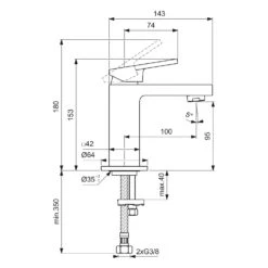 Ideal Standard Extra Waschtischarmatur Piccolo, Ausladung 10 Cm, Ohne Ablaufgarnitur -Megabad Verkäufe ideal standard badarmaturen extra waschtisch waschischarmatur 12560609