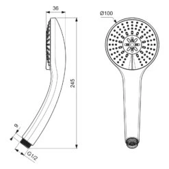 Ideal Standard Idealrain Multi-Funktionshandbrause -Megabad Verkäufe ideal standard badarmaturen idealrain handbrausen 13967495