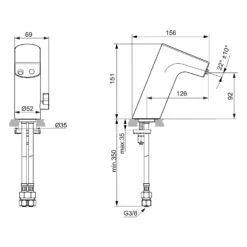 Ideal Standard Intelliflow Waschtischarmatur Batterie Ausladung 12,6 Cm -Megabad Verkäufe ideal standard badarmaturen intelliflow waschtischarmatur batterie 12550419