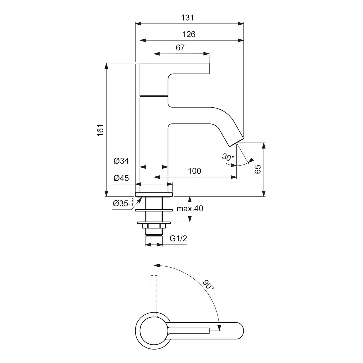 Ideal Standard Joy Standventil Ausladung 10 Cm 6 Ideal Standard Joy Standventil Ausladung 10 Cm – Bild 4